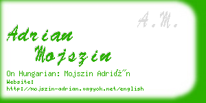 adrian mojszin business card